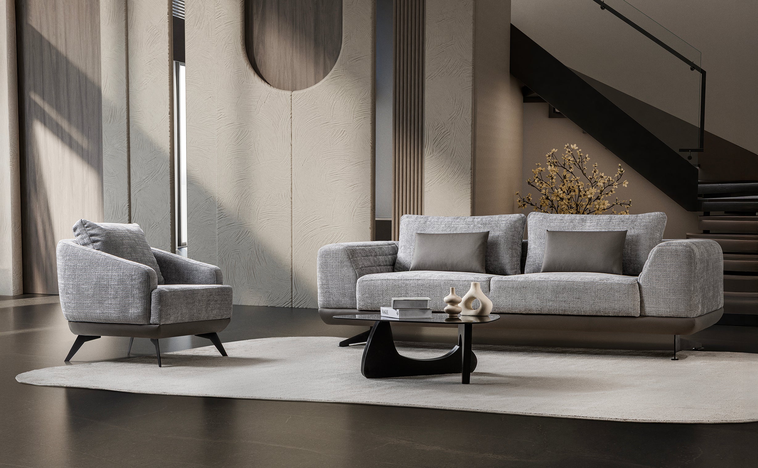 Milano 3-pieces (Sofa & Loveseat & Chair) Livingroom Set
