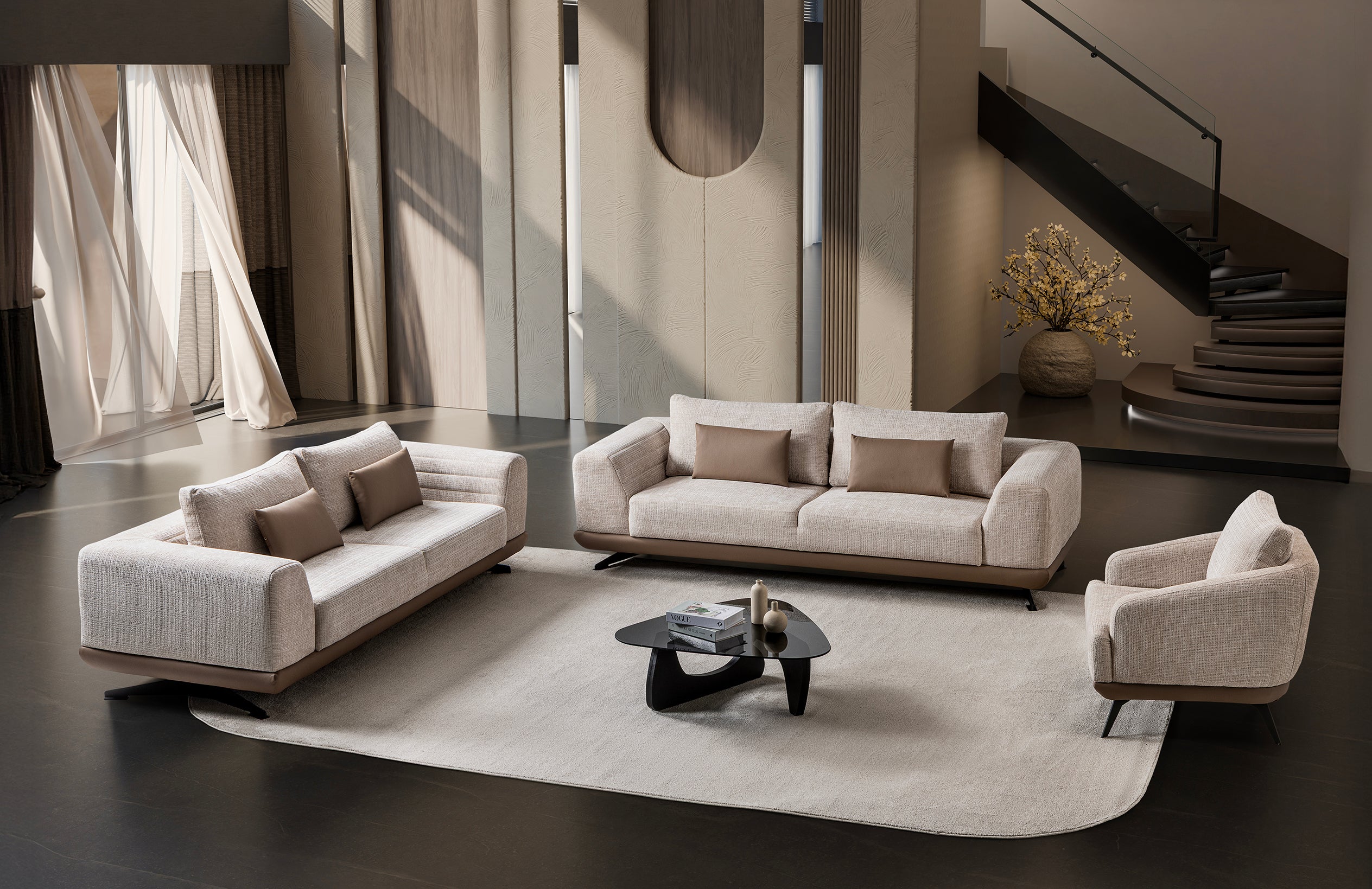 Milano 3-pieces (Sofa & Loveseat & Chair) Livingroom Set