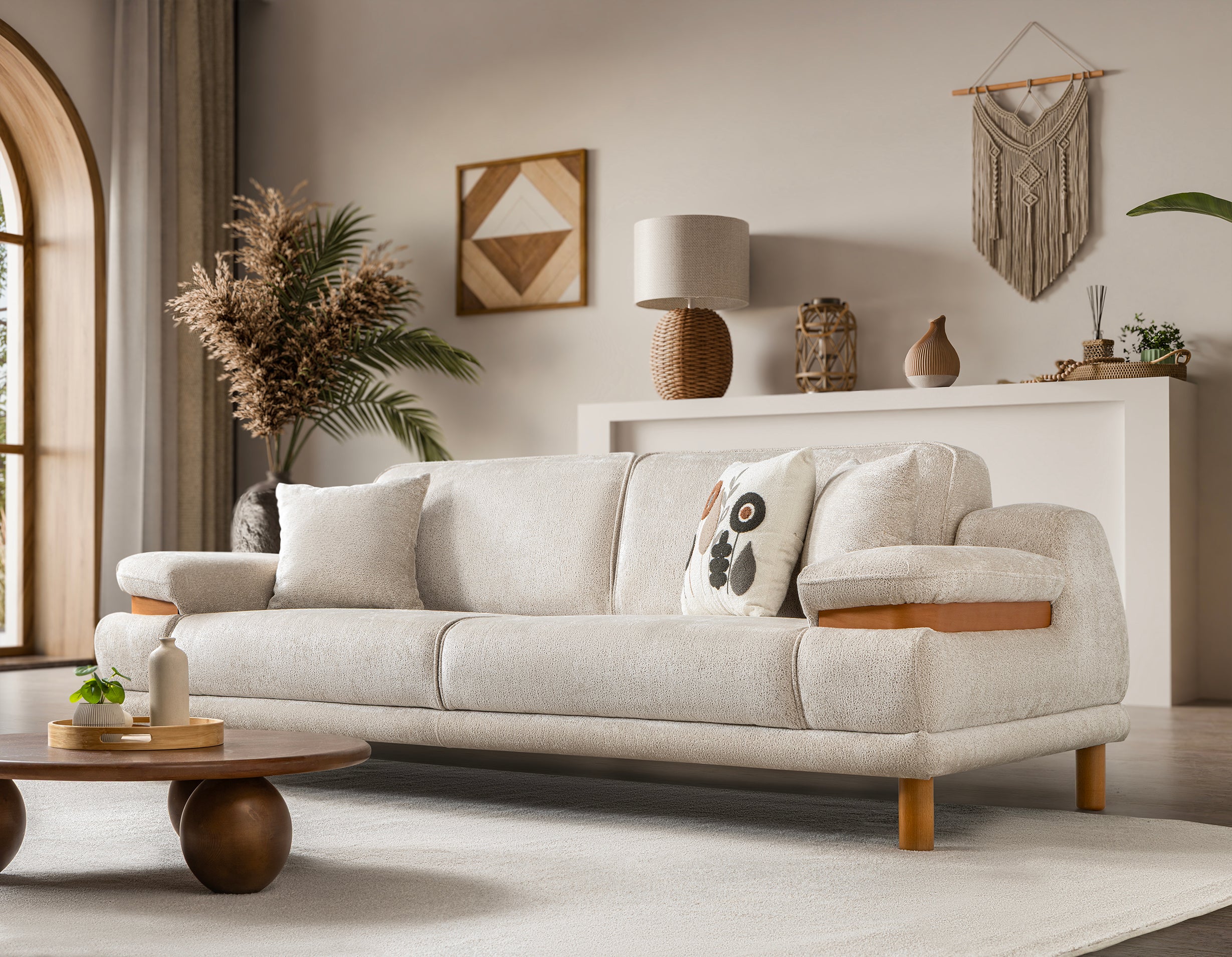 Latte Convertible Sofa