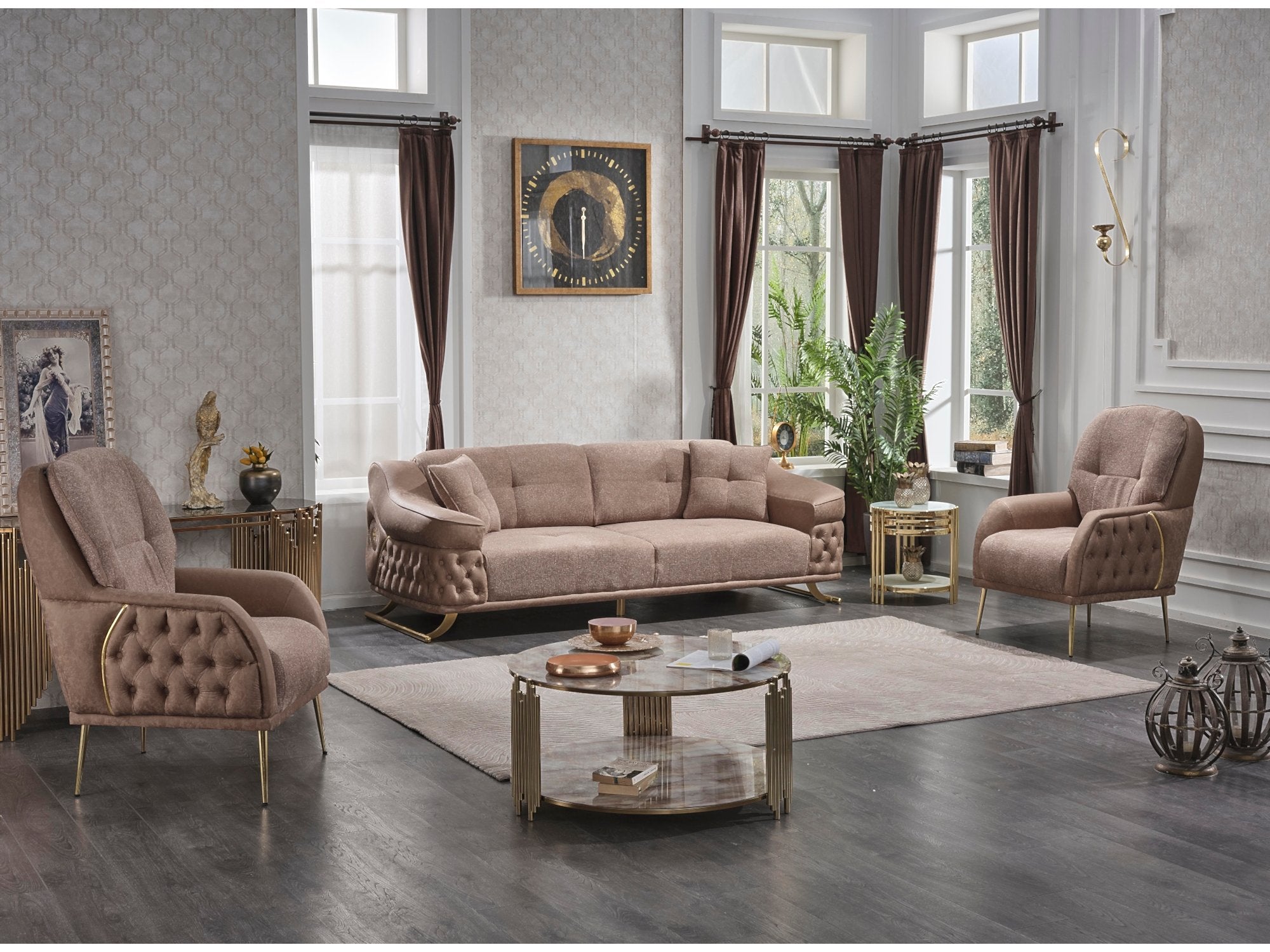 Saiss Convertible Livingroom Set (2 Sofa & 2 Chair)