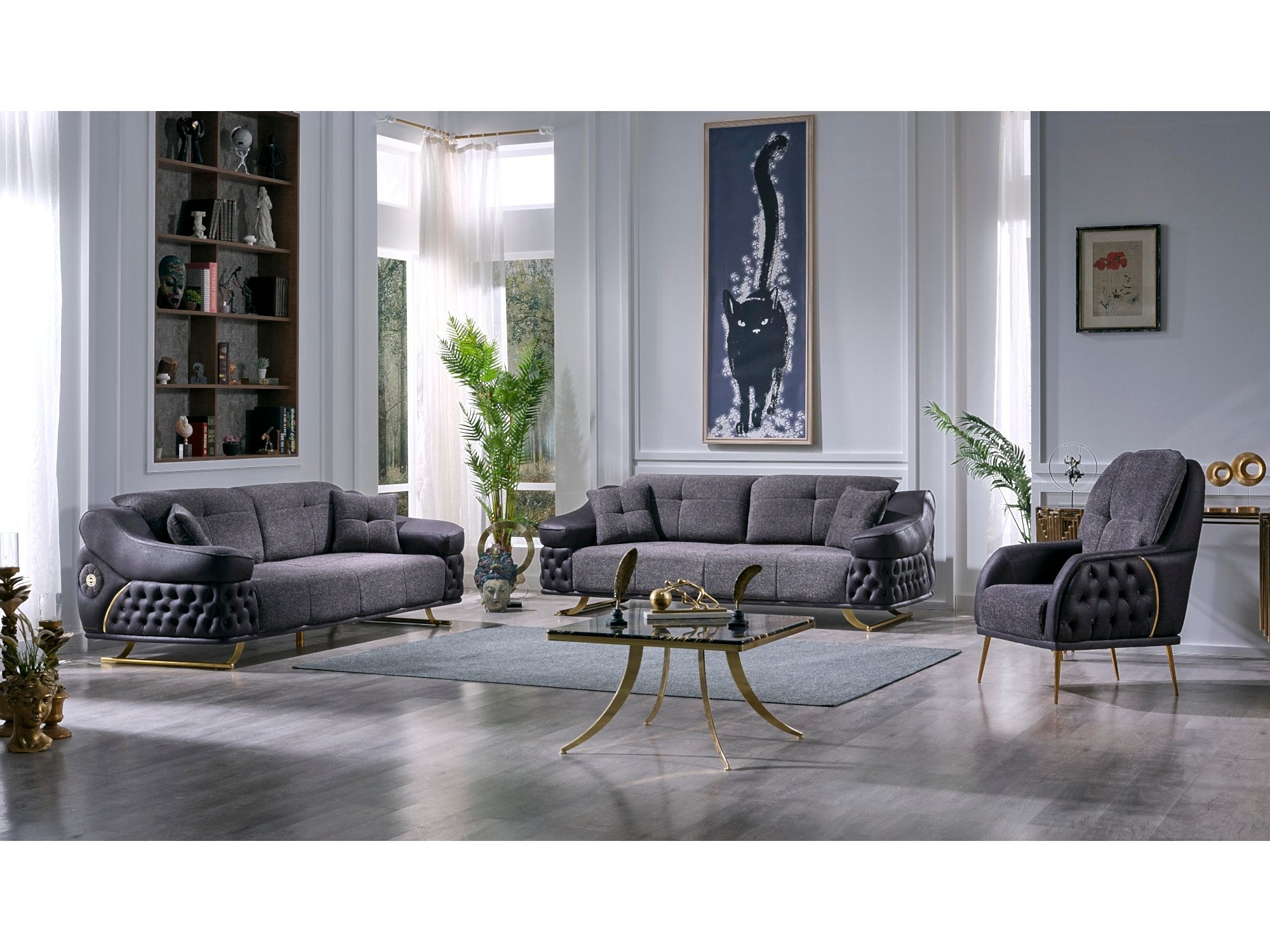 Saiss Convertible Livingroom Set (2 Sofa & 2 Chair)
