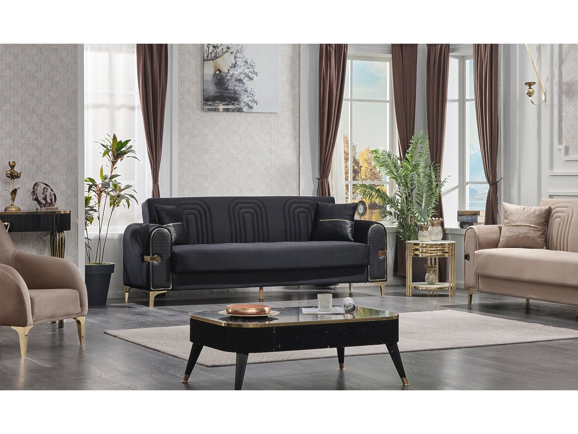 Siderno Convertible Livingroom Set (2 Sofa & 2 Chair)