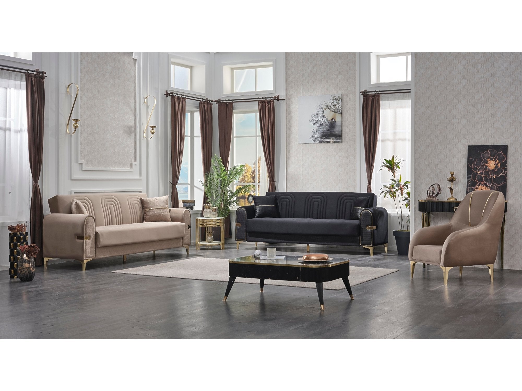 Siderno Convertible Livingroom Set (2 Sofa & 2 Chair)