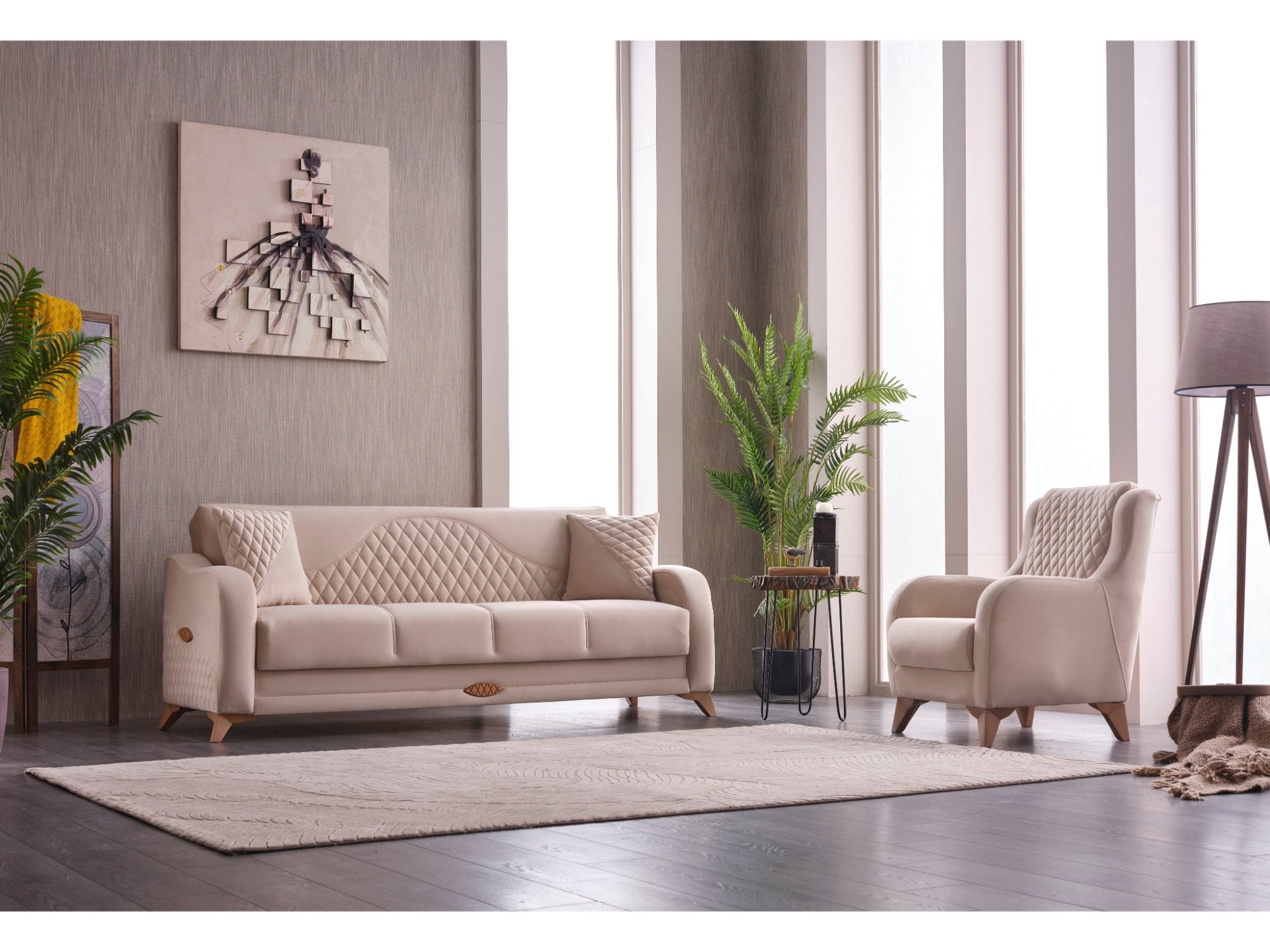 Smart Convertible Livingroom Set (2 Sofa & 2 Chair)