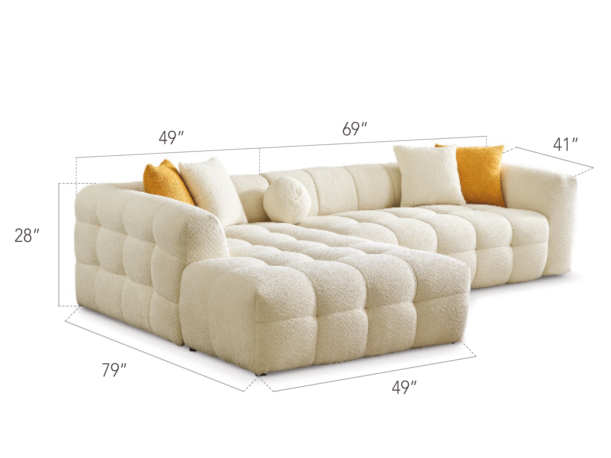 Teddy Sectional Cream