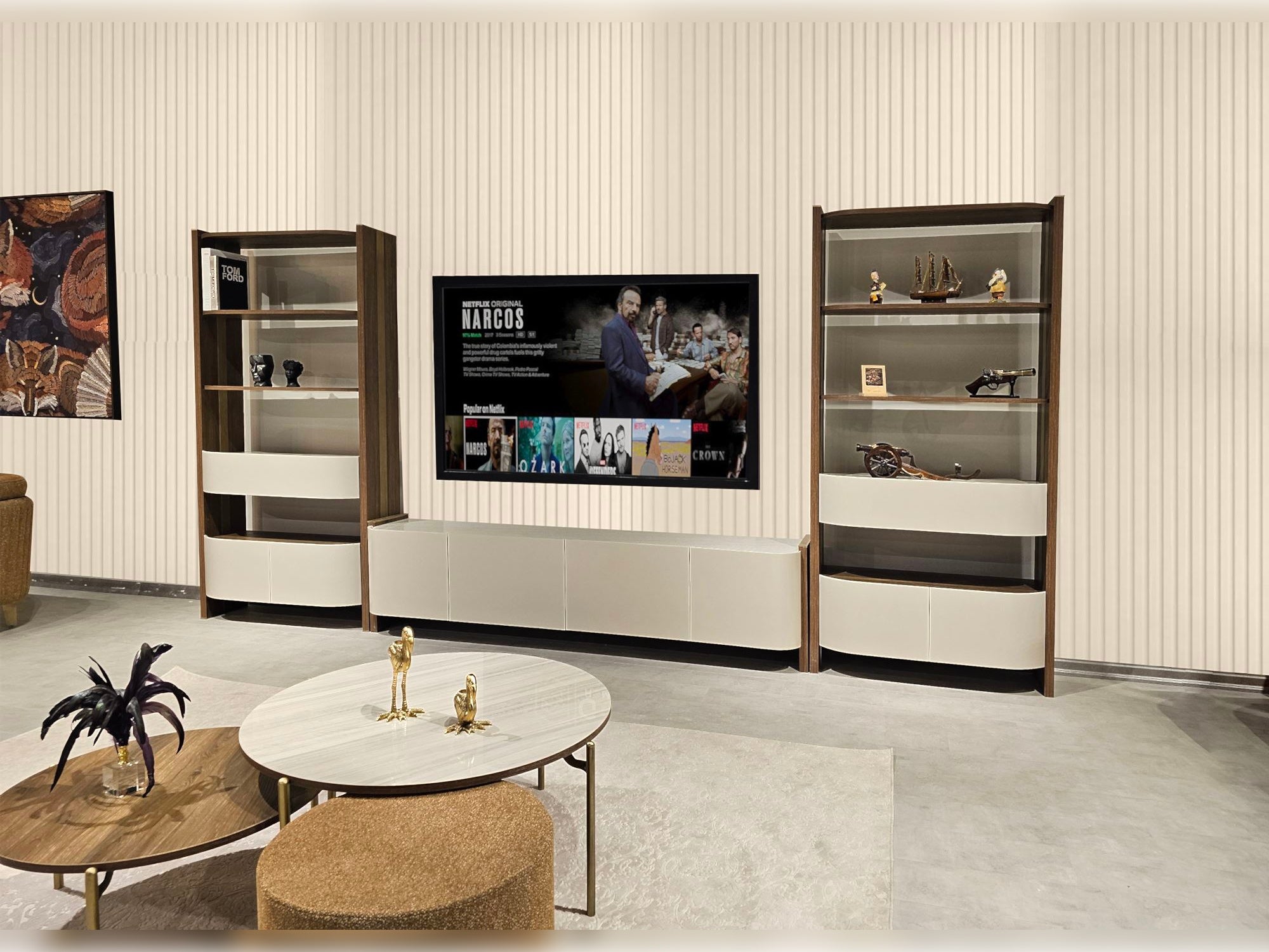 Urgup Tv Stand With 2 Bookcase