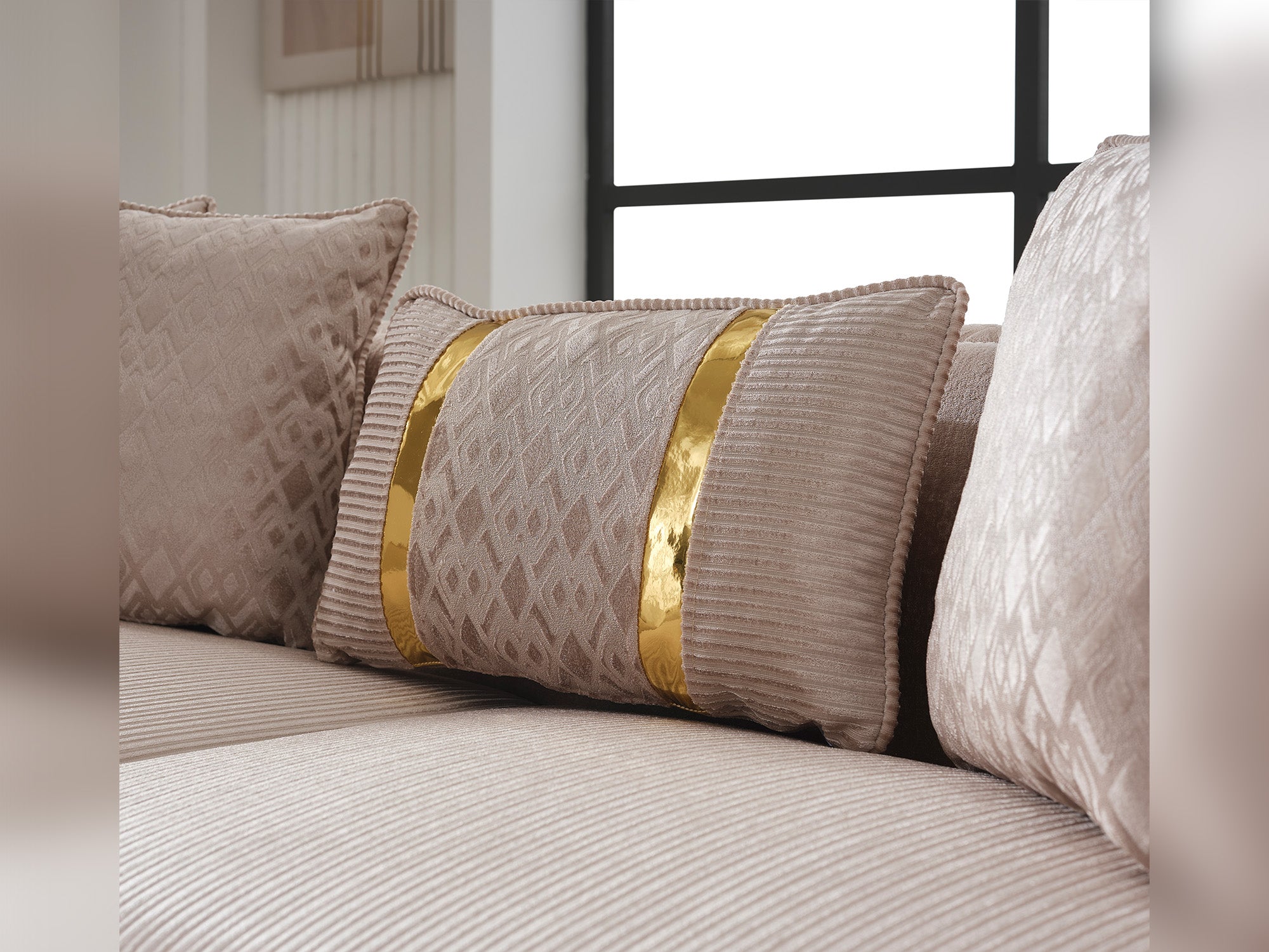 Valentino Stationary Loveseat Beige