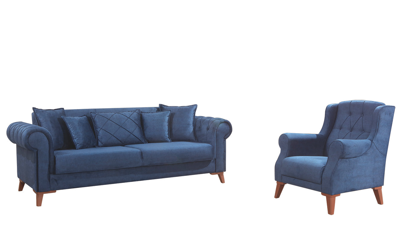 Derozzo Convertible Livingroom Sofa Blue
