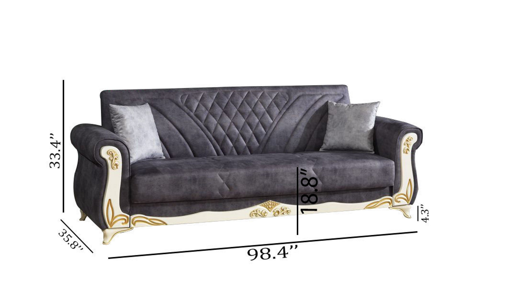 Asos Convertible Sofa Evon Anthracite