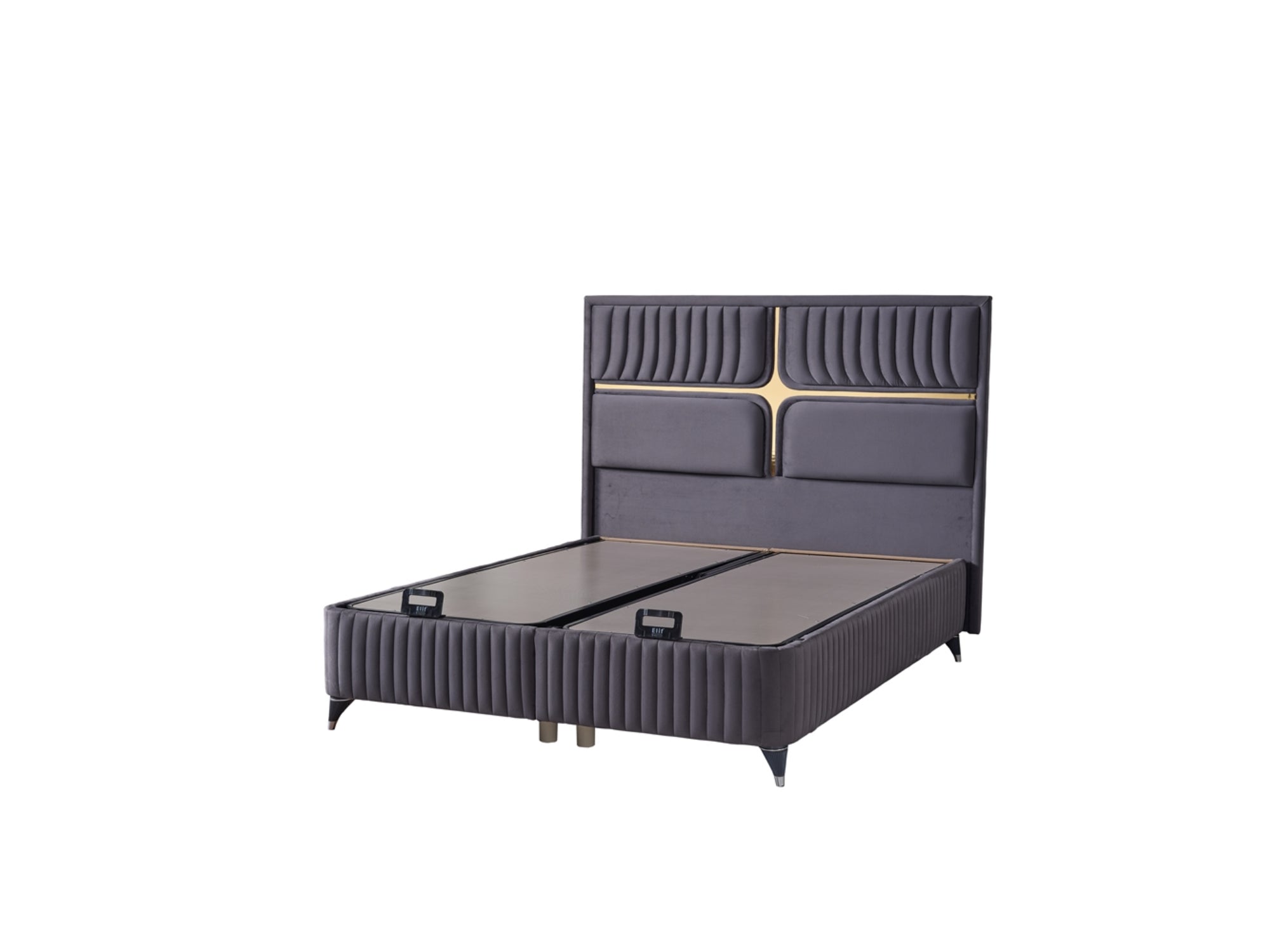 Akasya Storage Bed With Headboard Fume