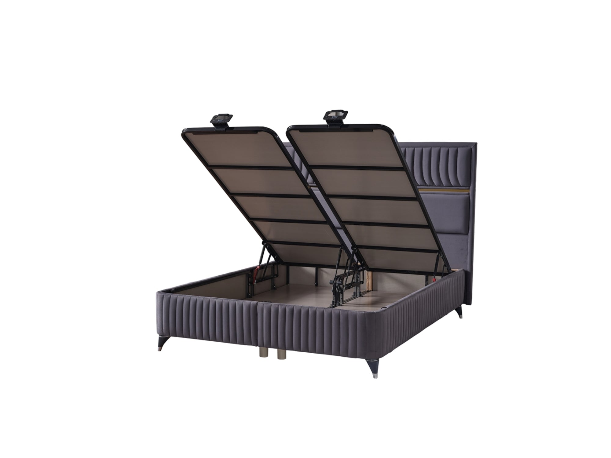 Akasya Storage Bed With Headboard Fume