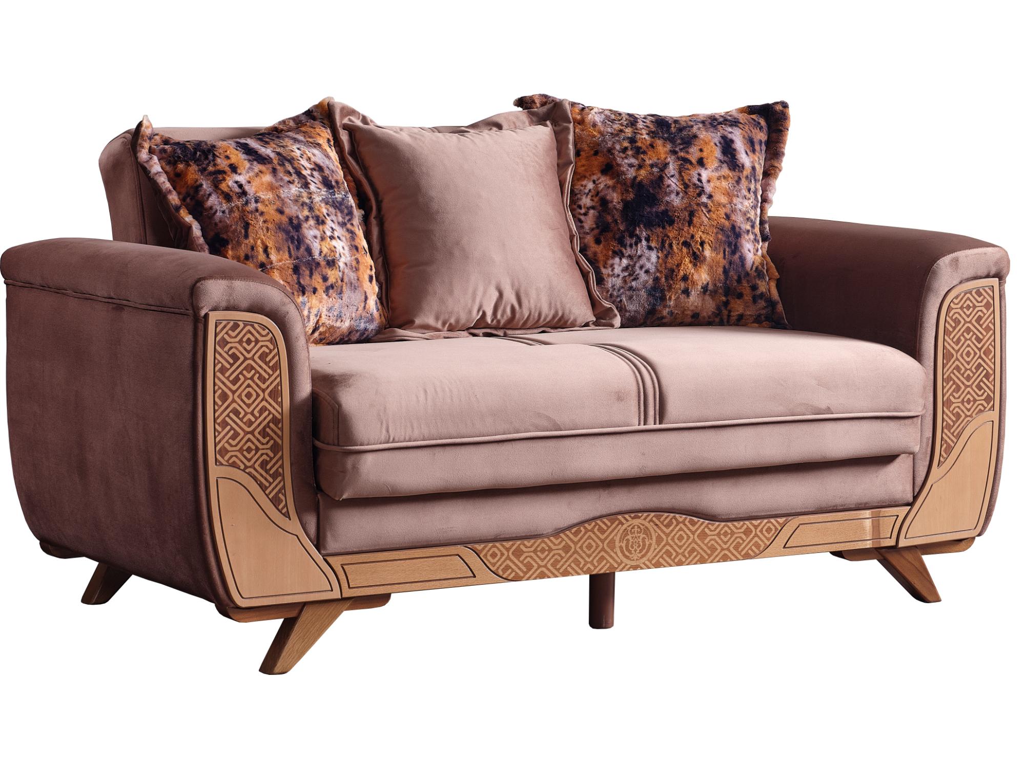 Alyans Convertible Loveseat Brown
