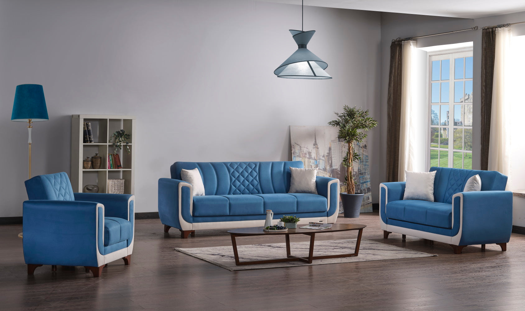 Berre Convertible Sofa Blue