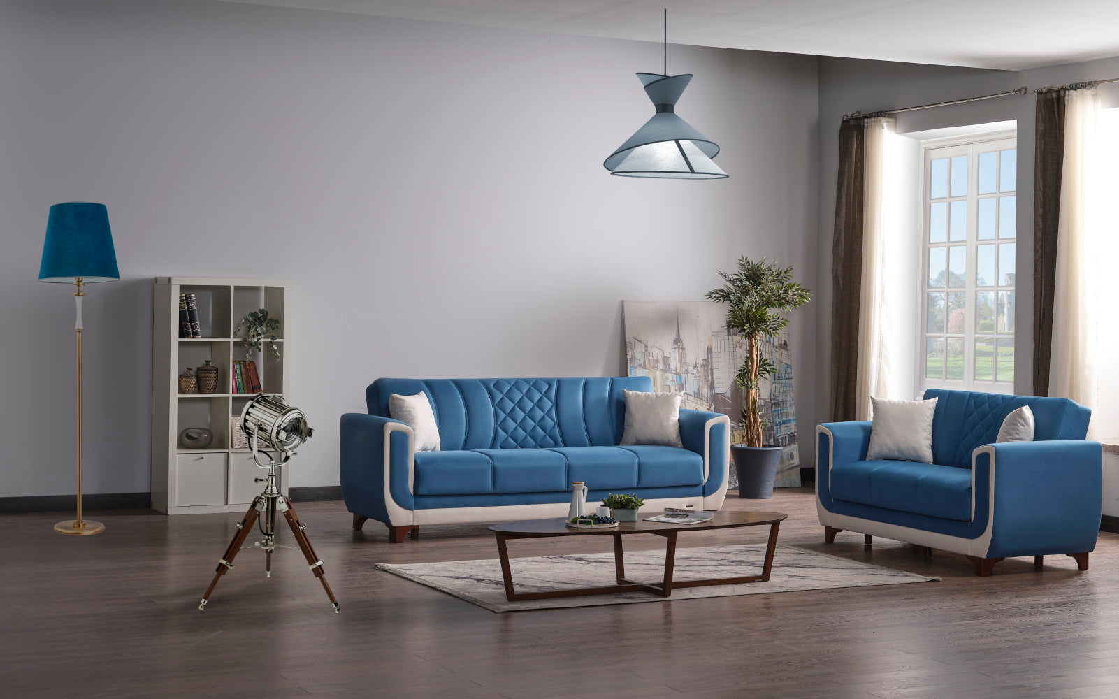 Berre Convertible Sofa Blue