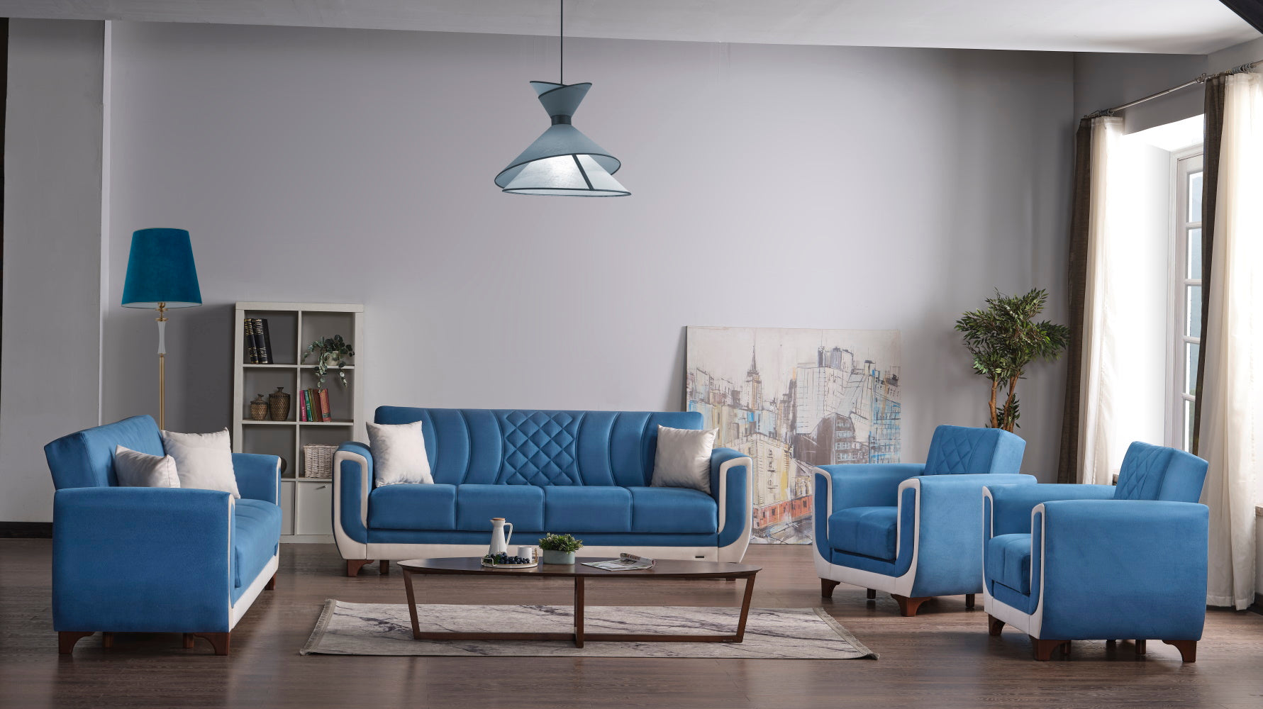 Berre Convertible Sofa Blue