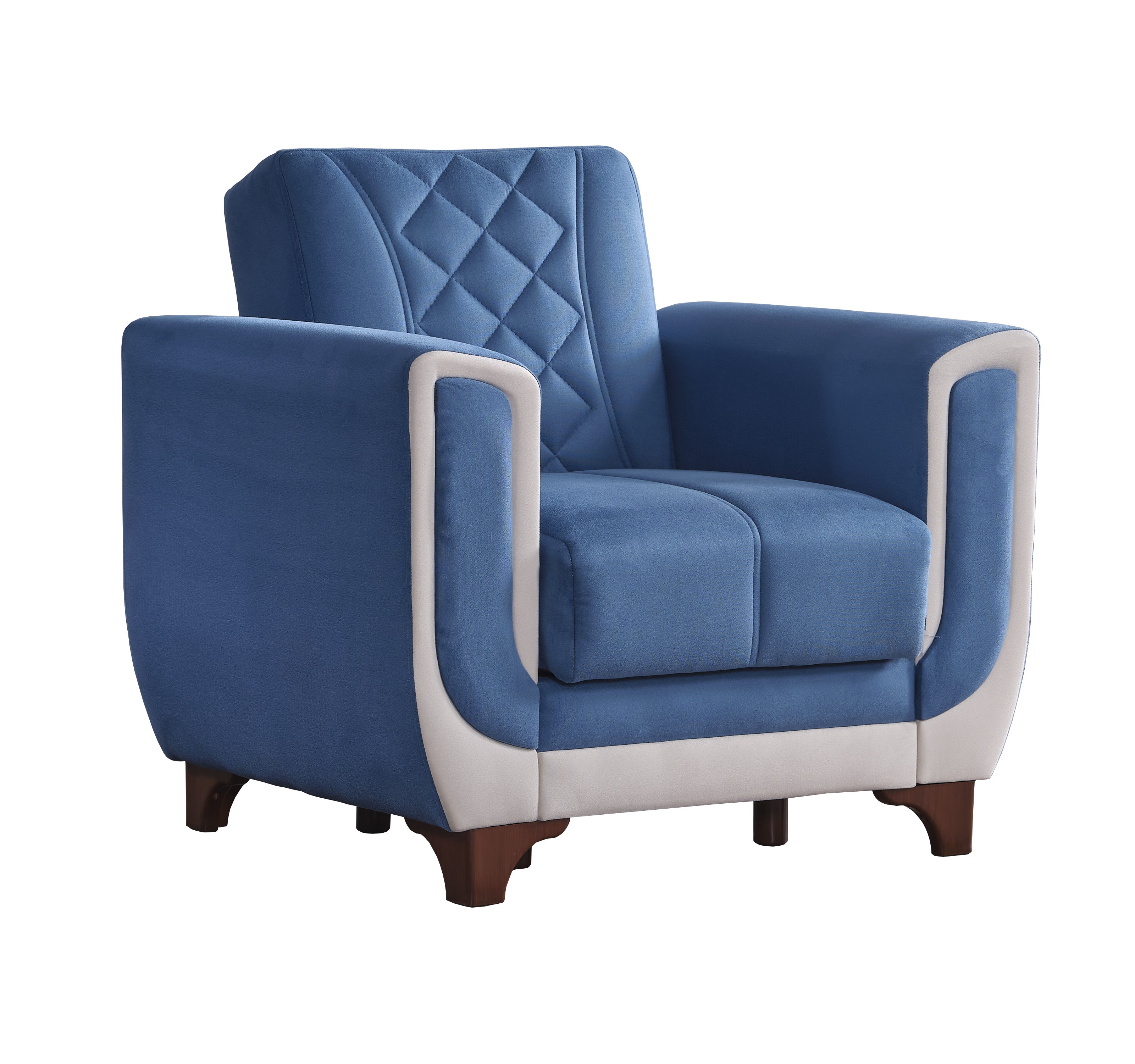 Berre Convertible Livingroom (2 Sofa & 2 Chair) Blue