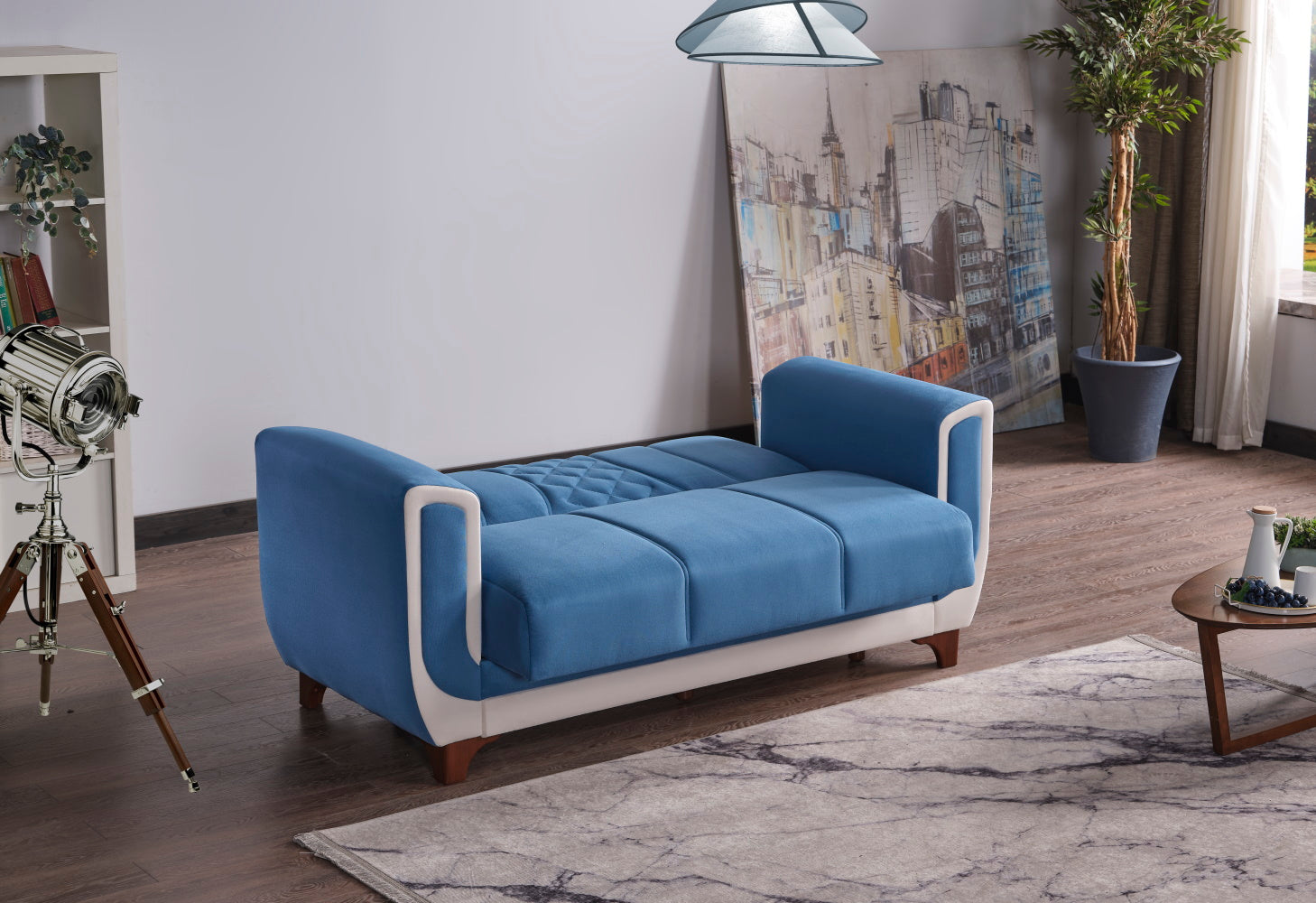 Berre Convertible Livingroom (2 Sofa & 2 Chair) Blue