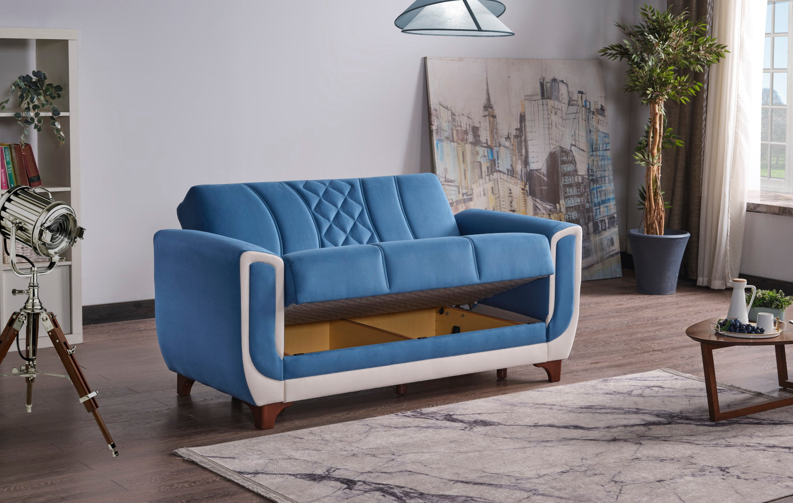 Berre Convertible Livingroom (2 Sofa & 2 Chair) Blue