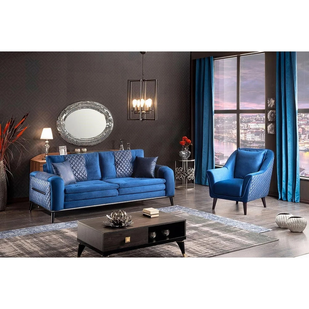 Casabel Convertible Livingroom (1 Sofa & 1 Chair) Navy