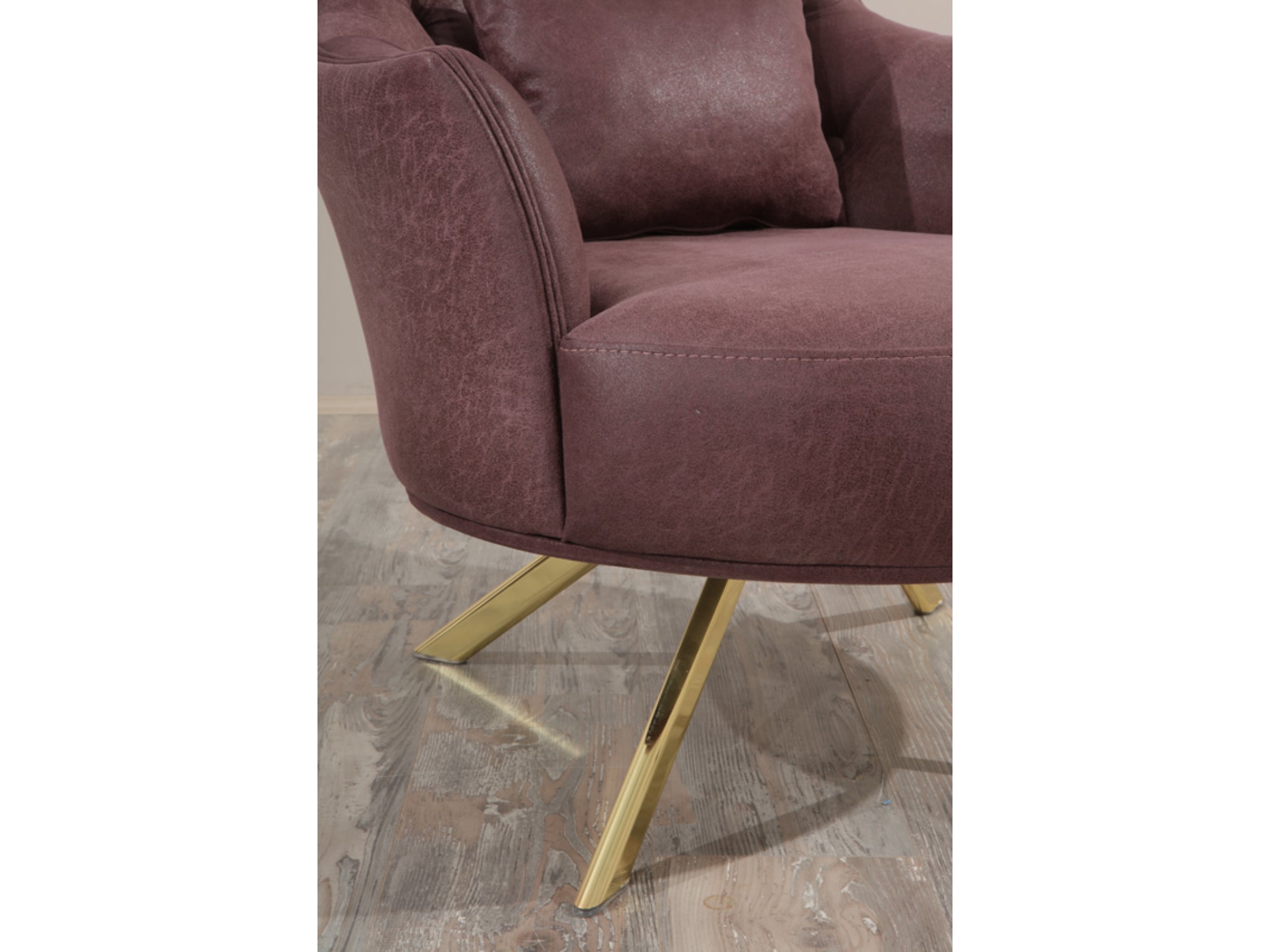 Chess Chair Purple With Gold Legs