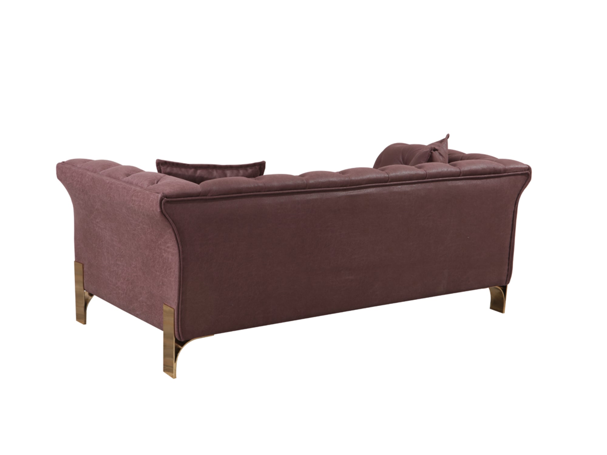 Chess Stationary Livingroom Loveseat Purple With Gold Legs