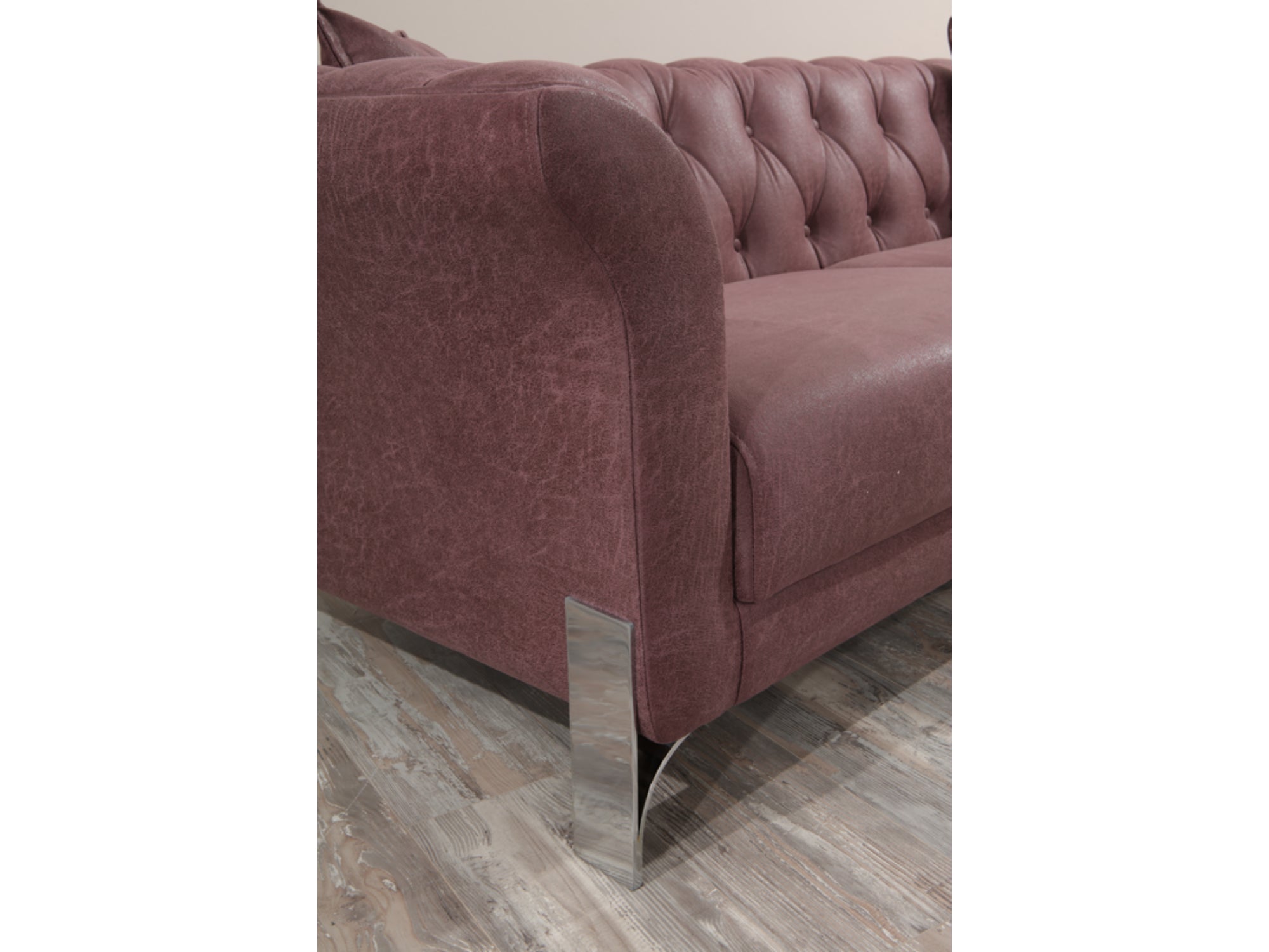 Chess Stationary Livingroom Loveseat Purple With Gold Legs