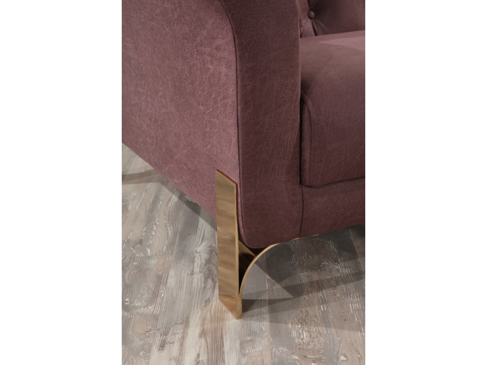 Chess Stationary Livingroom Loveseat Purple With Gold Legs