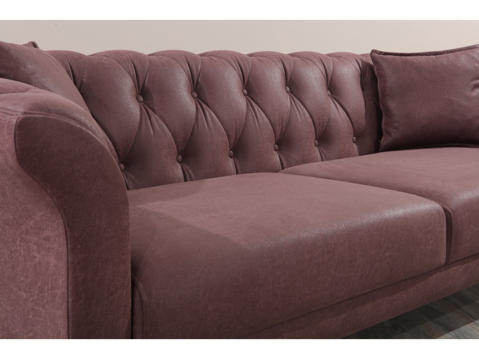 Chess Stationary Livingroom Loveseat Purple With Gold Legs