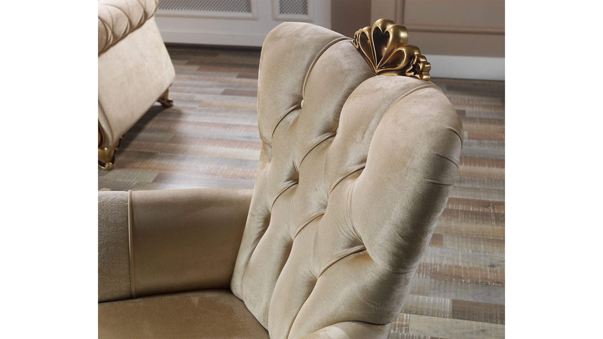 Harmony Convertible Livingroom (2 Sofa & 2 Chair) Khaki Beige