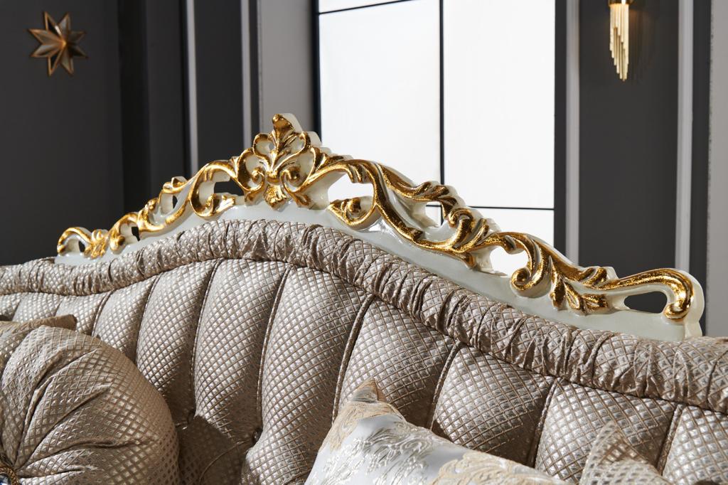 Kardelen Traditional Livingroom (2 Sofa & 2 Chair) Cream