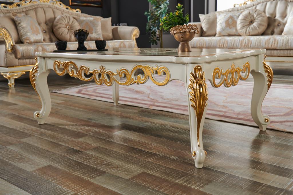 Kardelen Traditional Livingroom (2 Sofa & 2 Chair) Cream