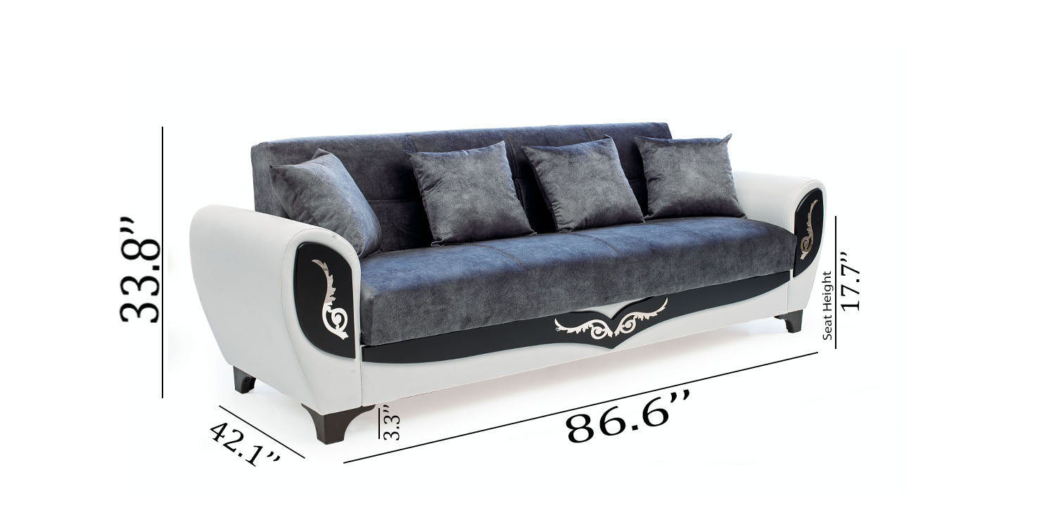 Legacy Convertible Livingroom Sofa White Vynil