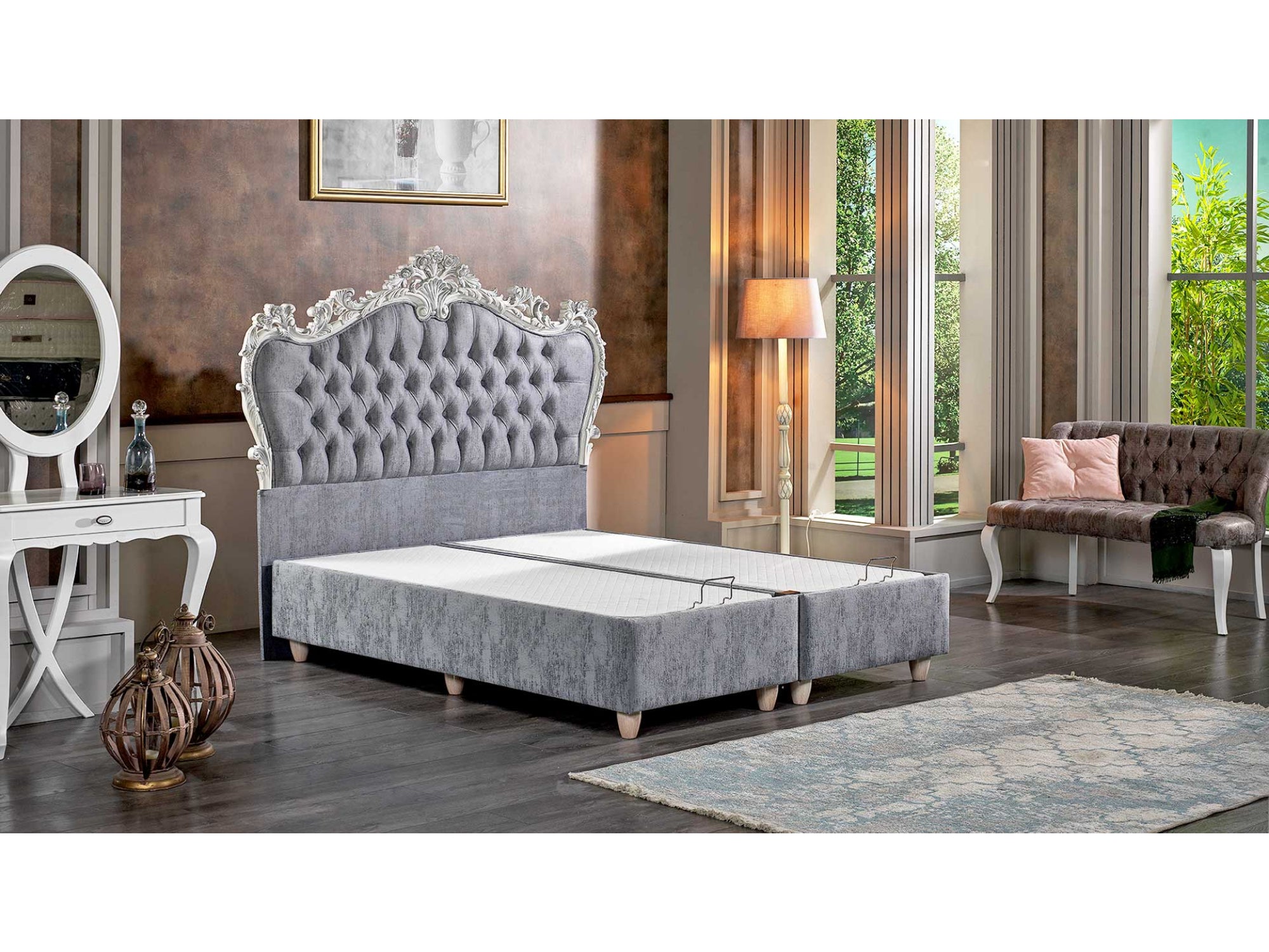 Majesty Storage Bed (150 Cm x 190 Cm) Grey