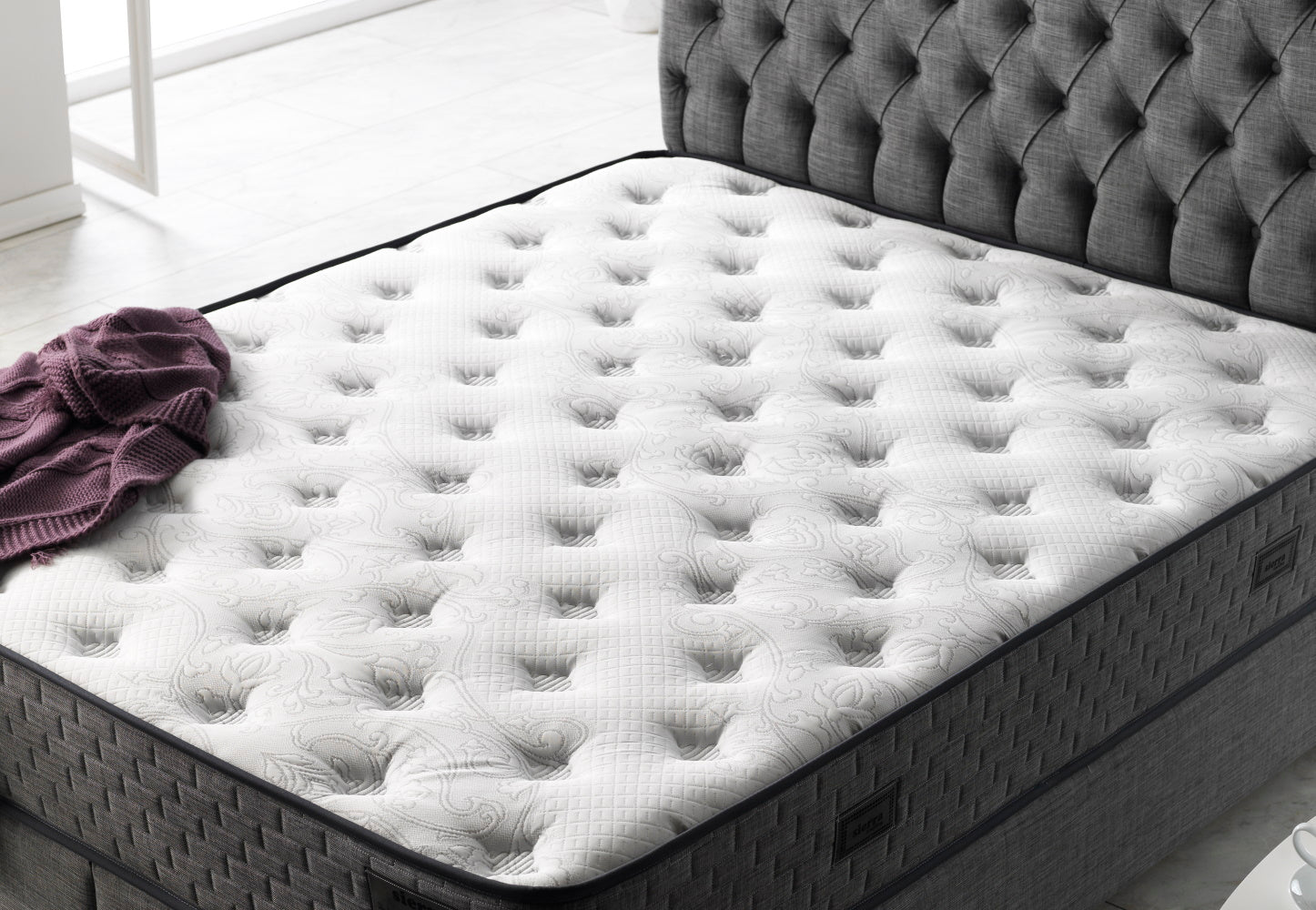 Nevada Storage Bed With Headboard Grey