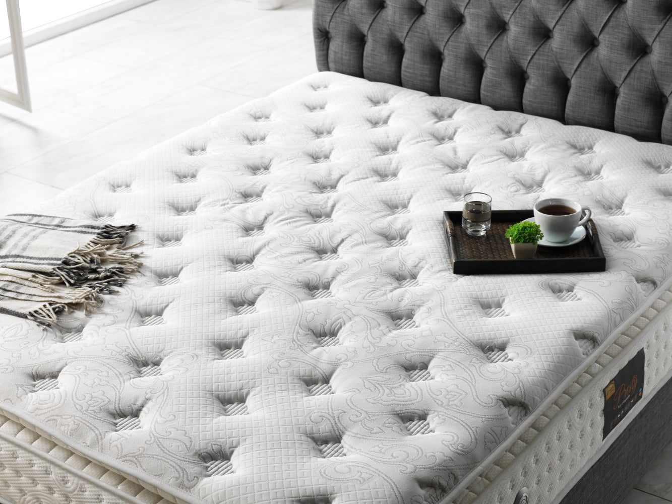 Nevada Storage Bed With Headboard Grey