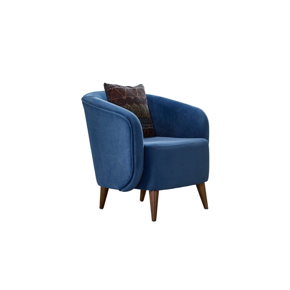 Odesa Convertible Livingroom (2 Sofa & 2 Blue Chair) Light Brown