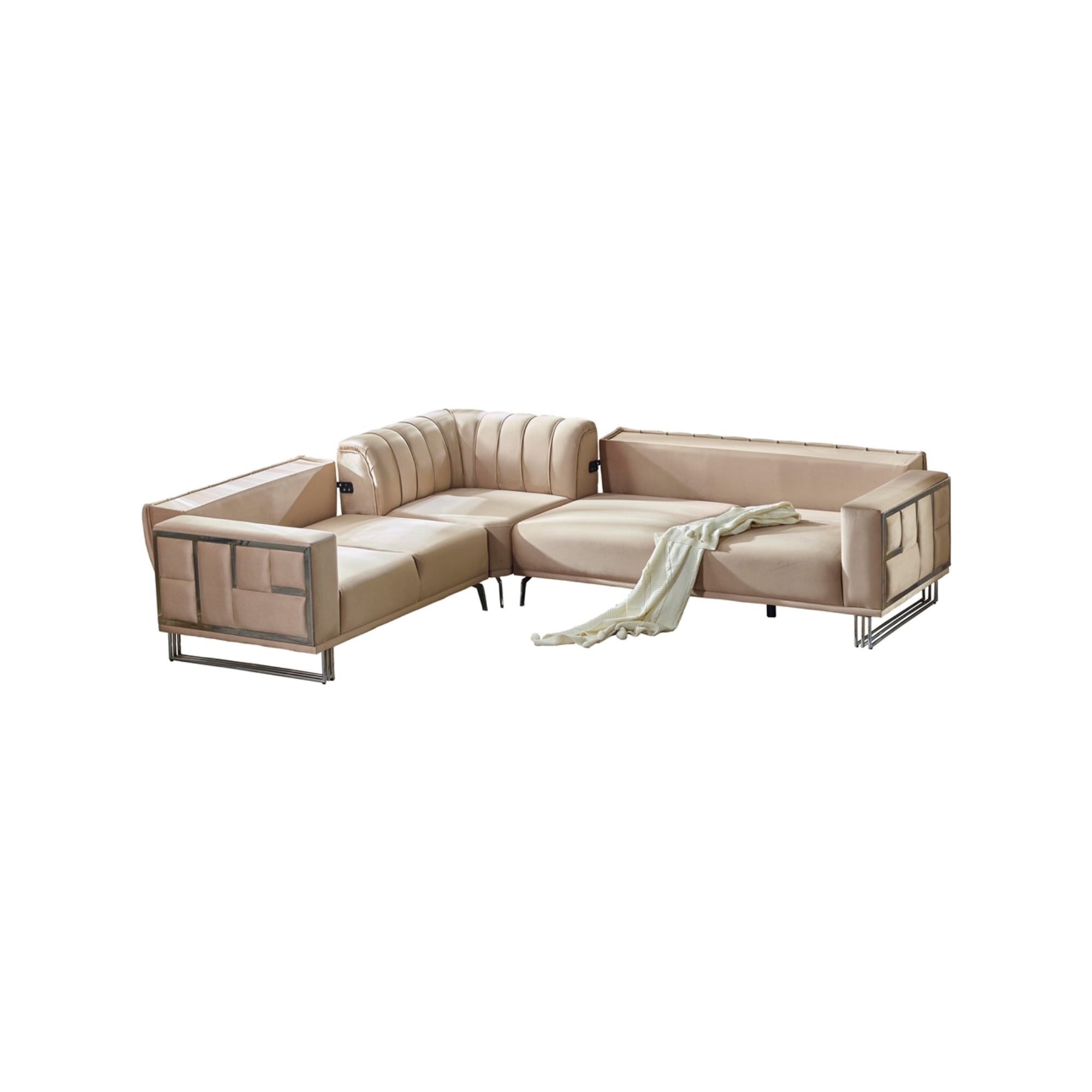 Puzzle Convertible Sectional Cream