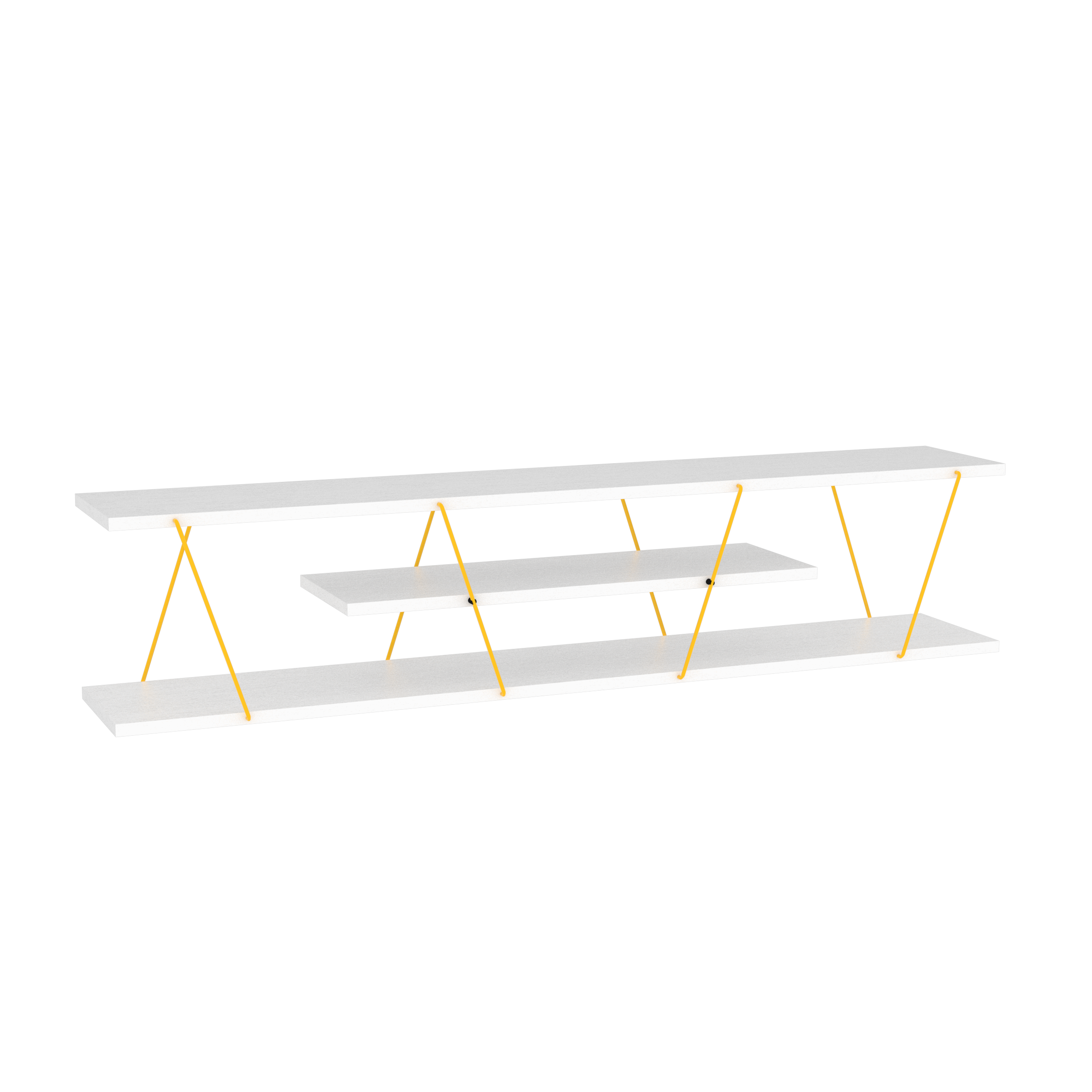 Tars Tv Stand White - Yellow