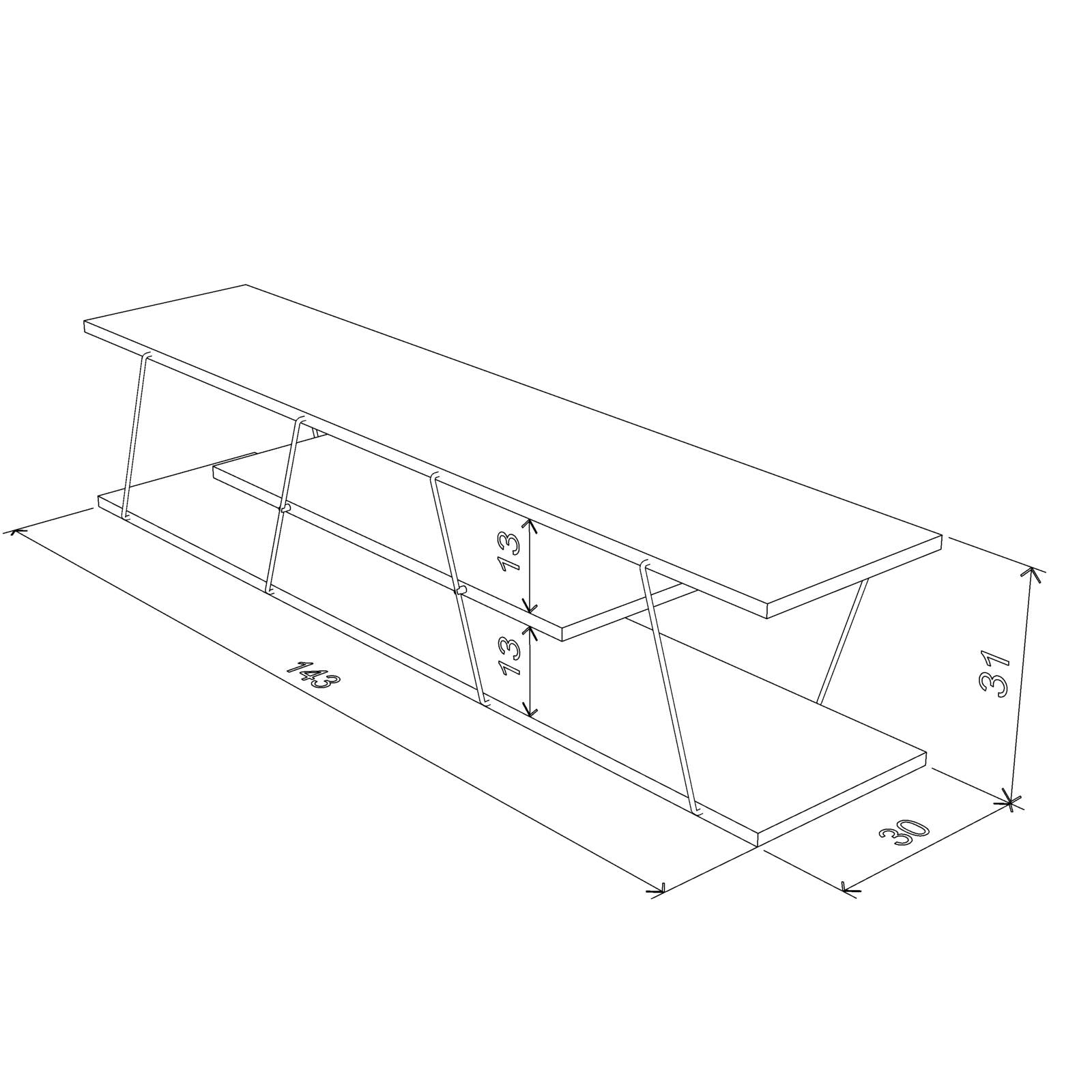 Tars Tv Stand White - Blue