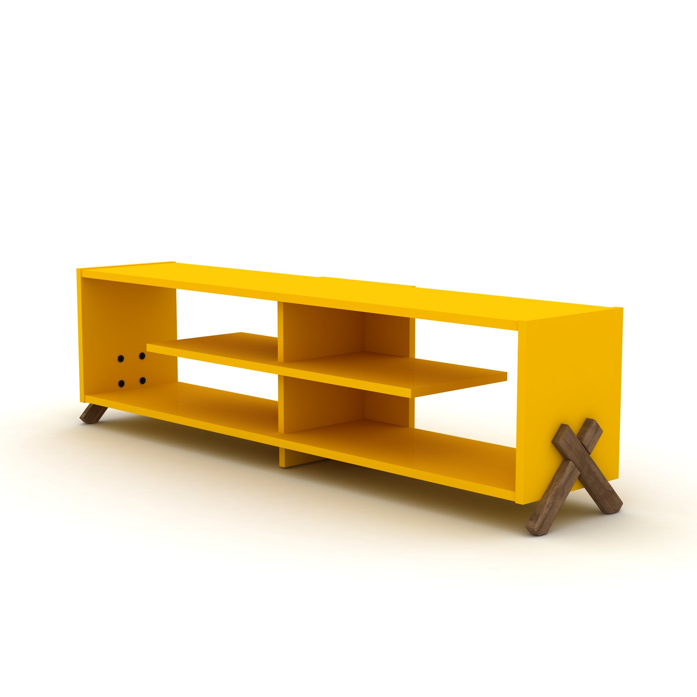 Kipp Tv Stand Walnut-Yellow