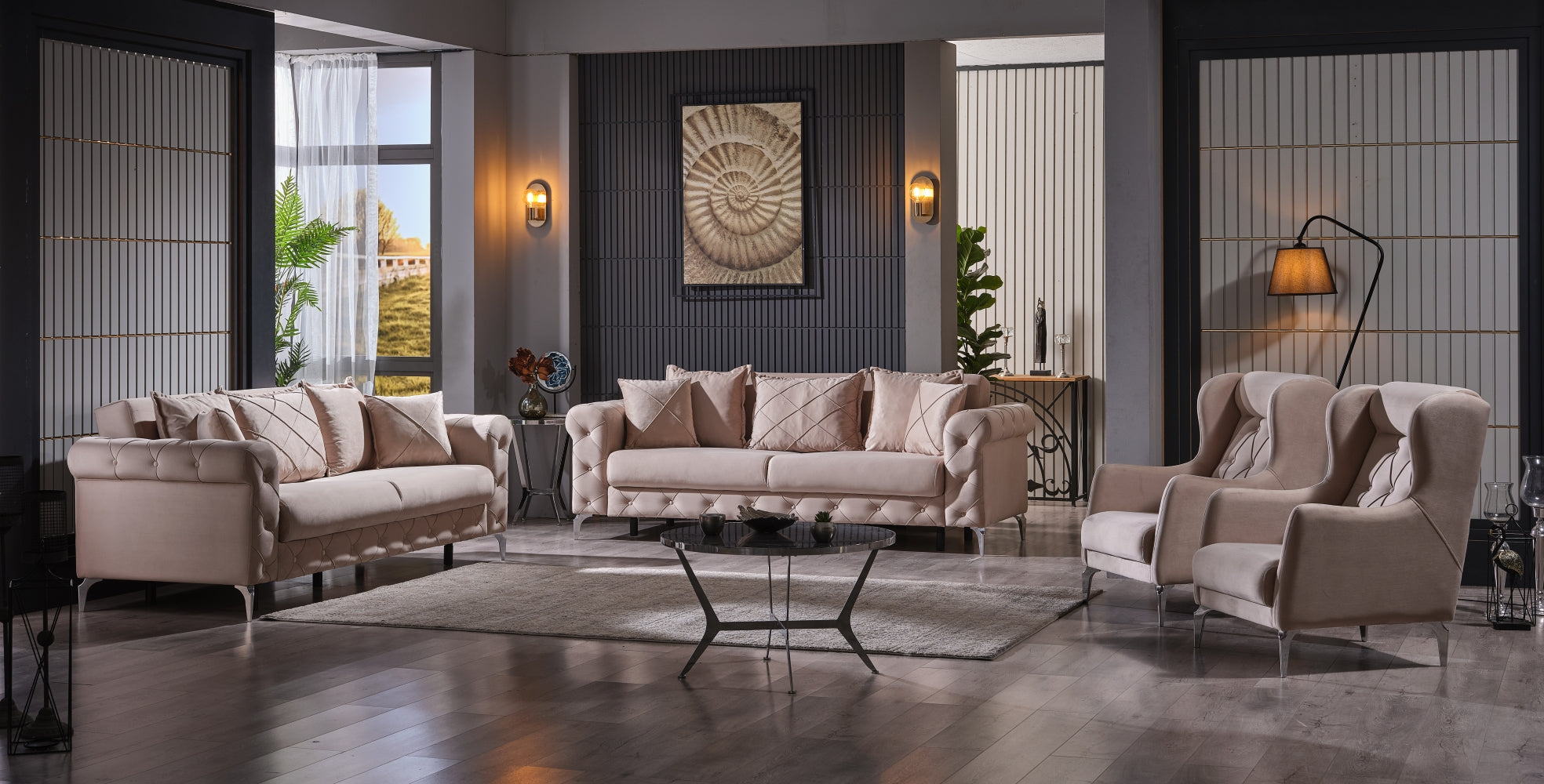 Riva Convertible Sofa Cream