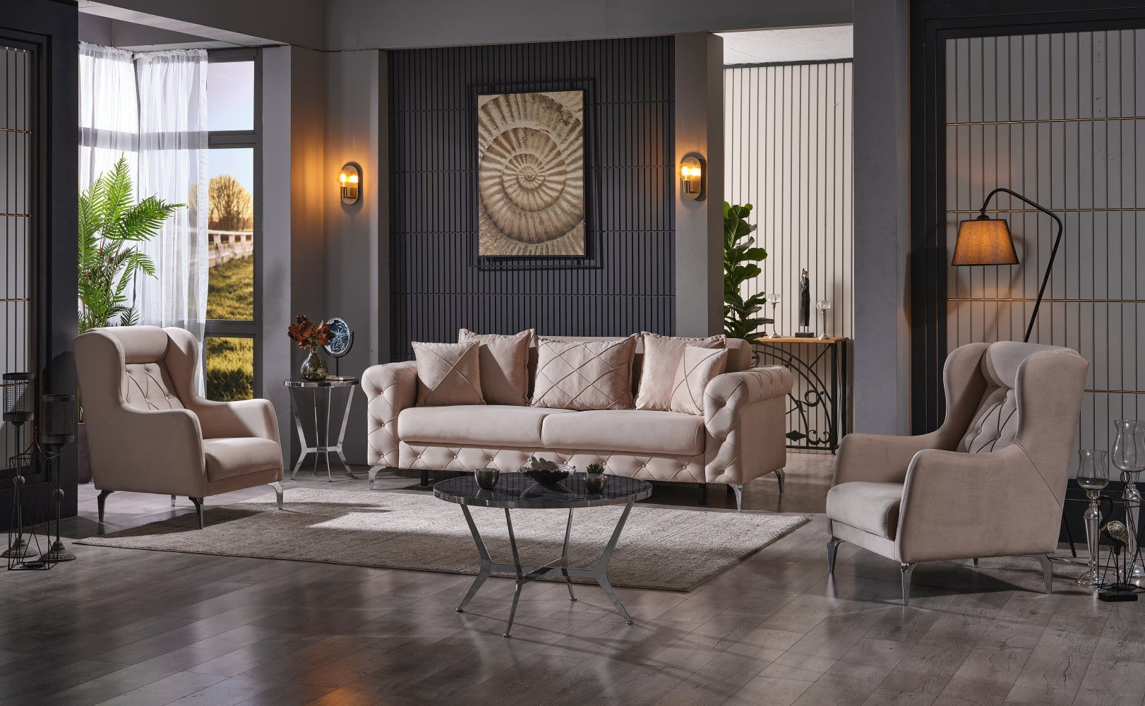Riva Convertible Sofa Cream