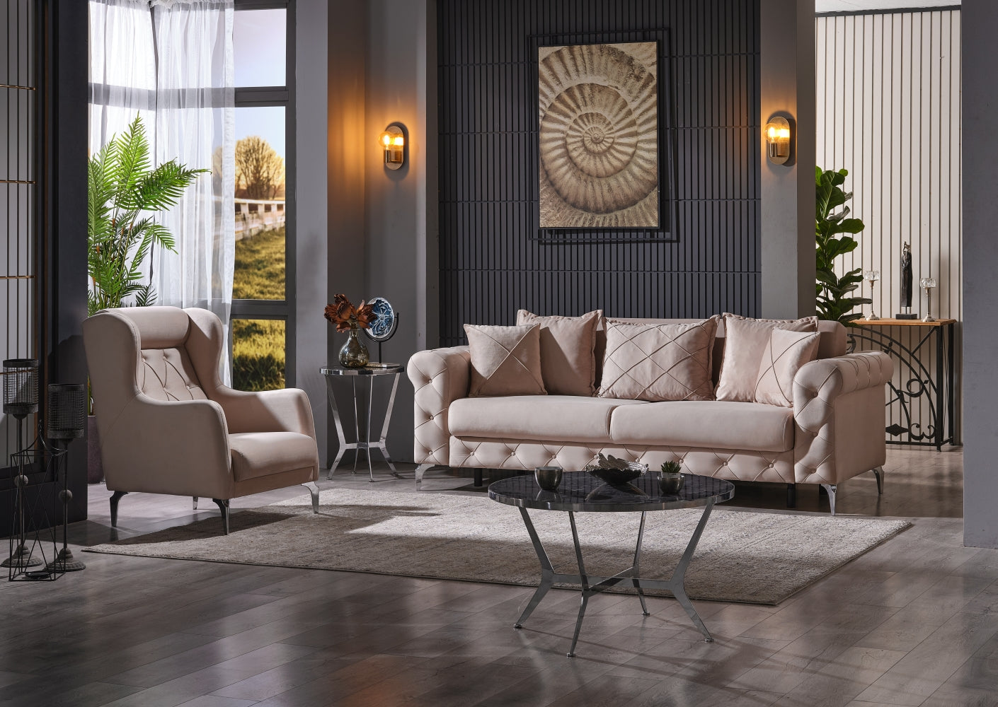 Riva Convertible Sofa Cream