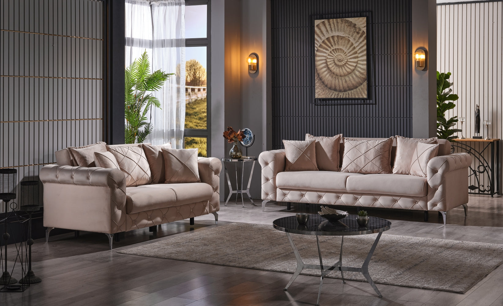 Riva Convertible Sofa Cream
