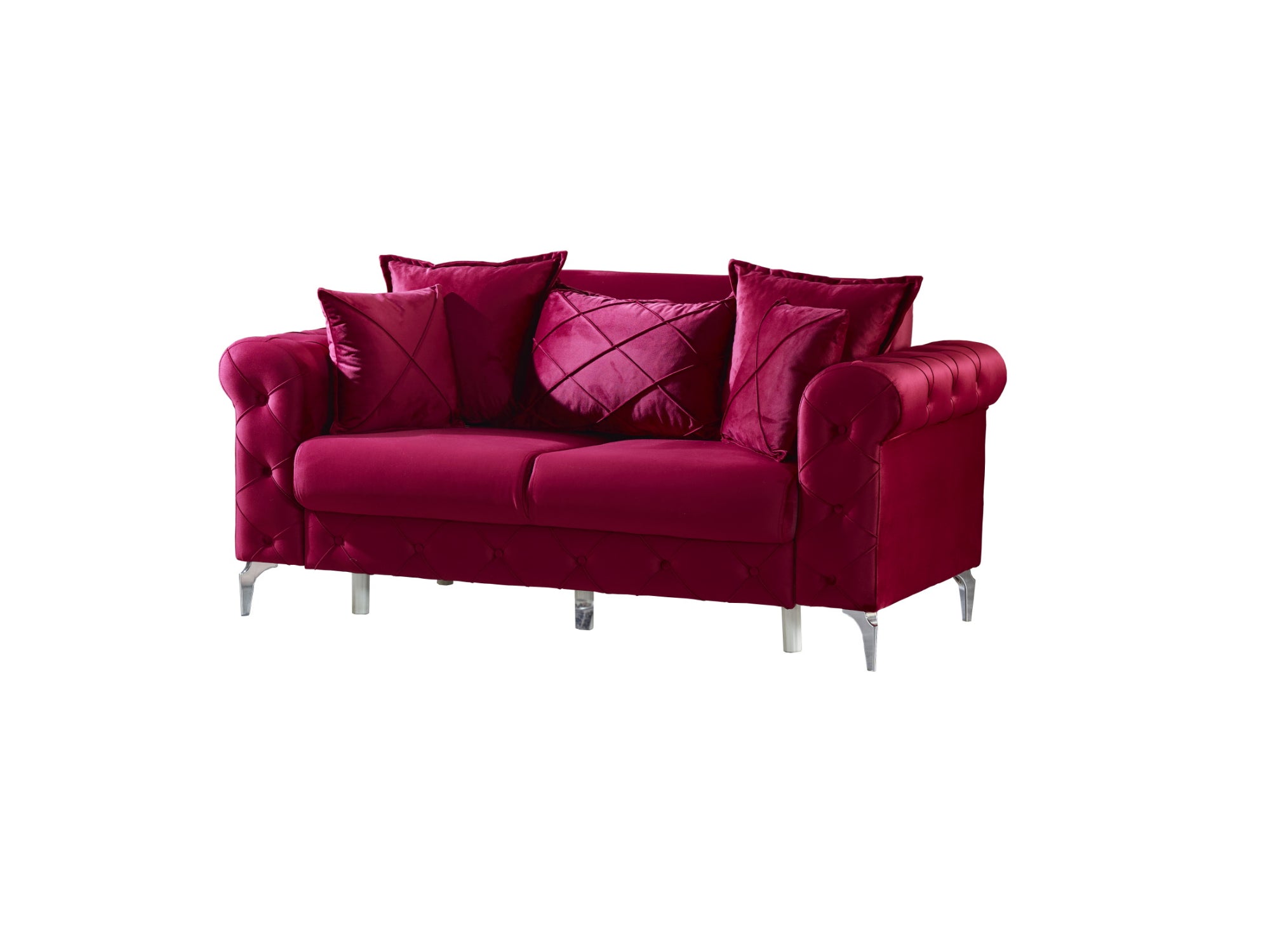 Riva Convertible Loveseat Burgundy