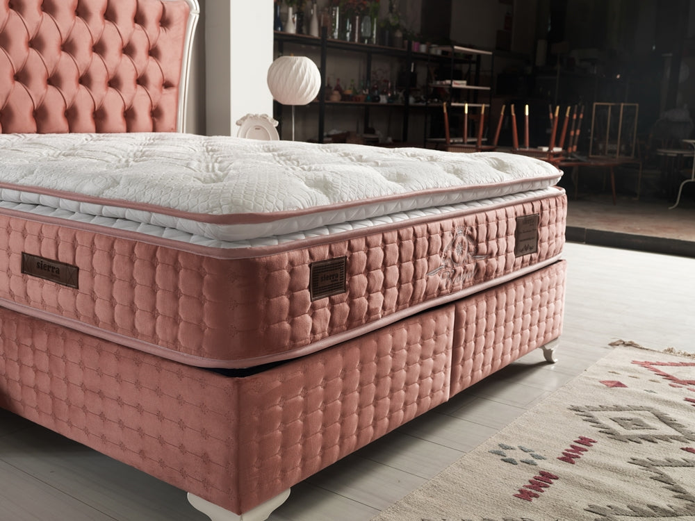 Royal King Storage Bed With Headboard Pink