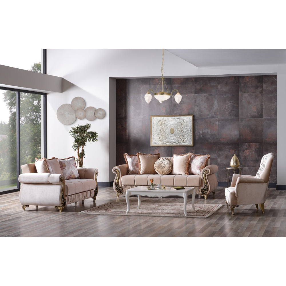 Rustik Convertible Livingroom (2 Sofa & 2 Chair) Beige