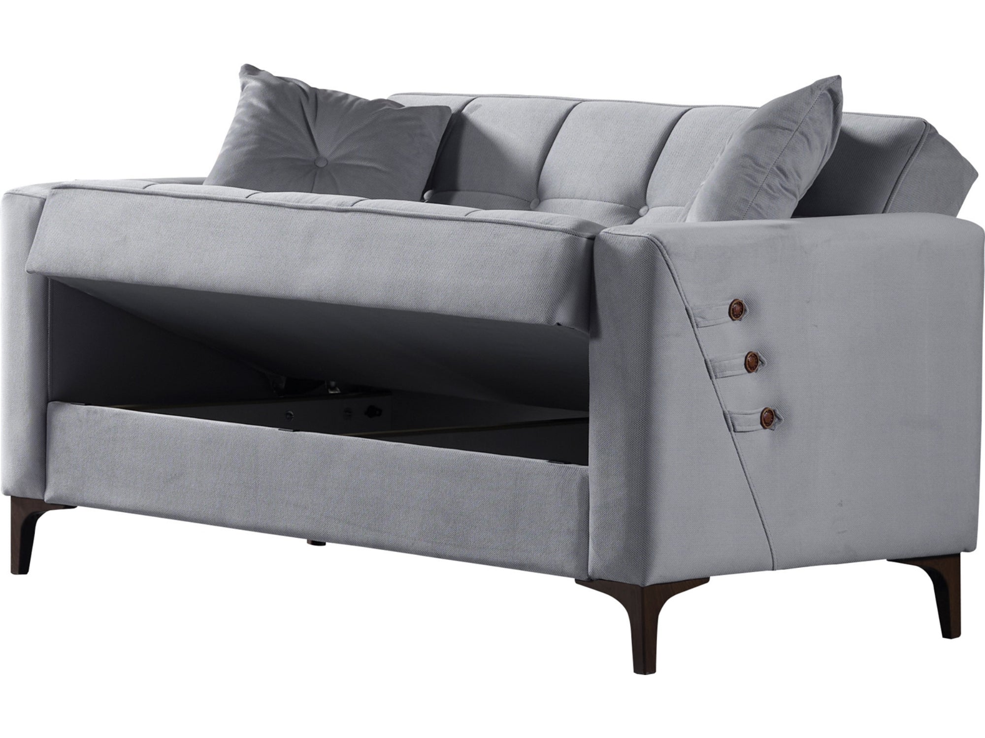 Step Convertible Loveseat Light Grey