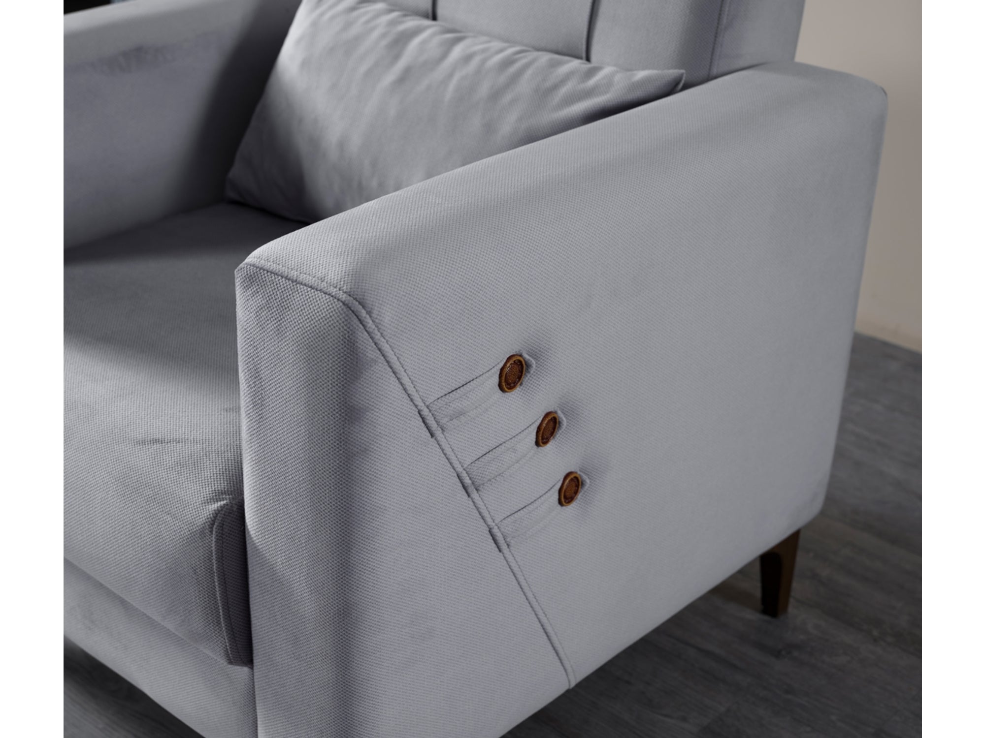 Step Convertible Livingroom (2 Sofa & 2 Chair) Light Grey