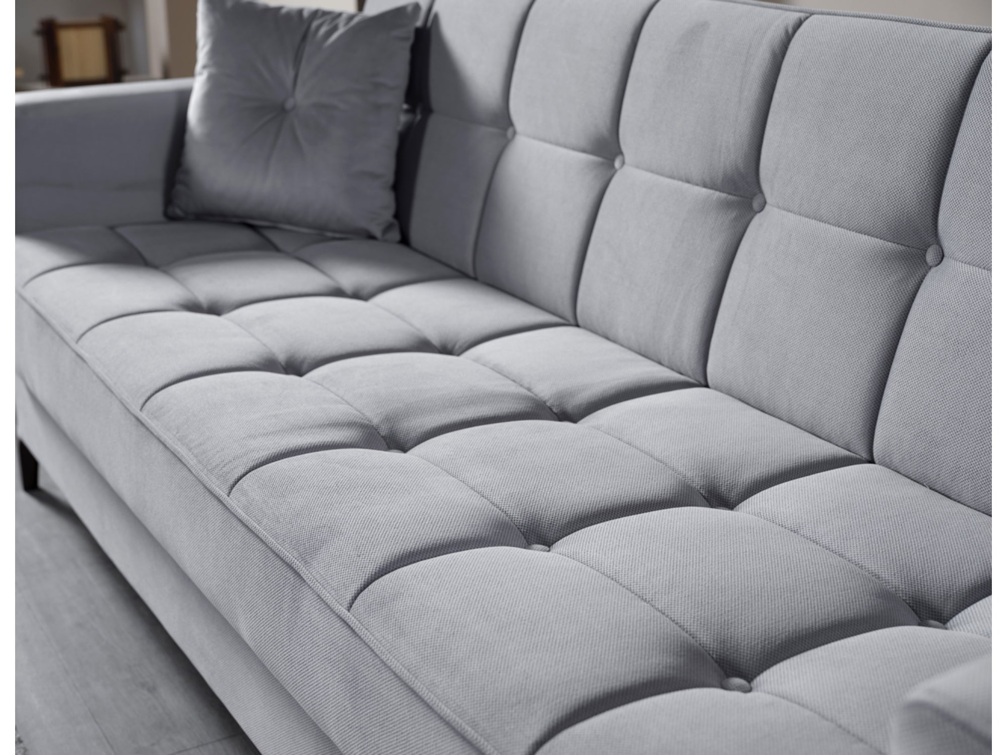 Step Convertible Loveseat Light Grey